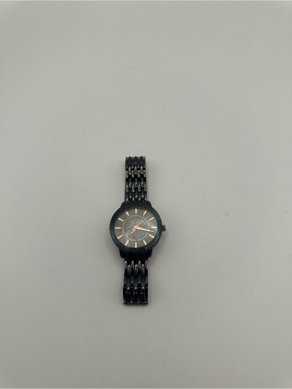 Ellen Tracy Women's Analog Quartz Dress Watch Black SS Case Metal Bracelet